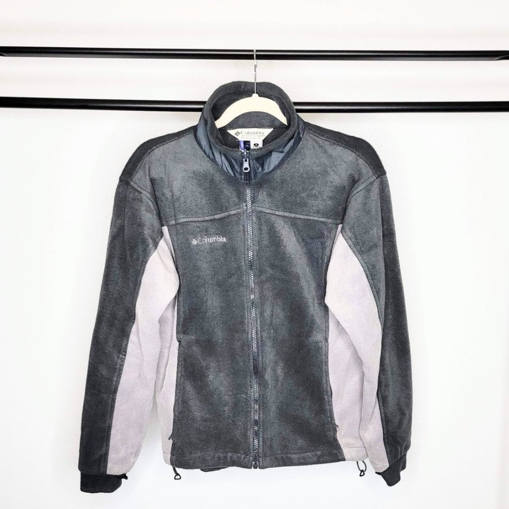 Columbia Challenge Series 90s Core Gray 2-Piece Polar Fleece w/Nylon Jacket SZ M - Picture 2 of 16